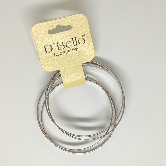 D'Bello Jewelry - NEW Boho Set of 4 D'Bello Silver Tone Bangle Bracelets Chic Jewelry Bangles